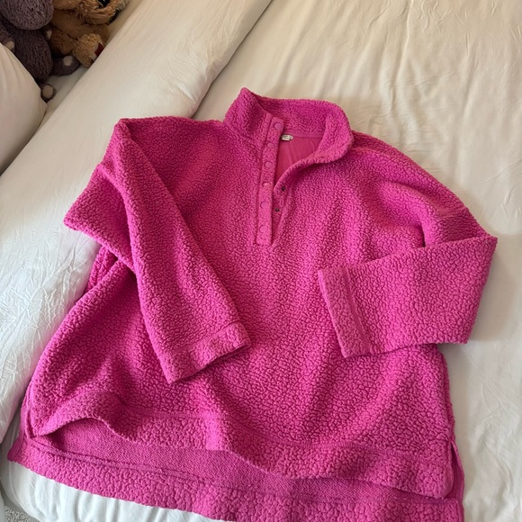 Pink Sherpa Snap Quarter sweater - Picture 3 of 8
